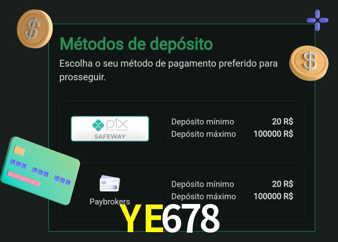O cassino YE678 oferece uma grande variedade de métodos de pagamento